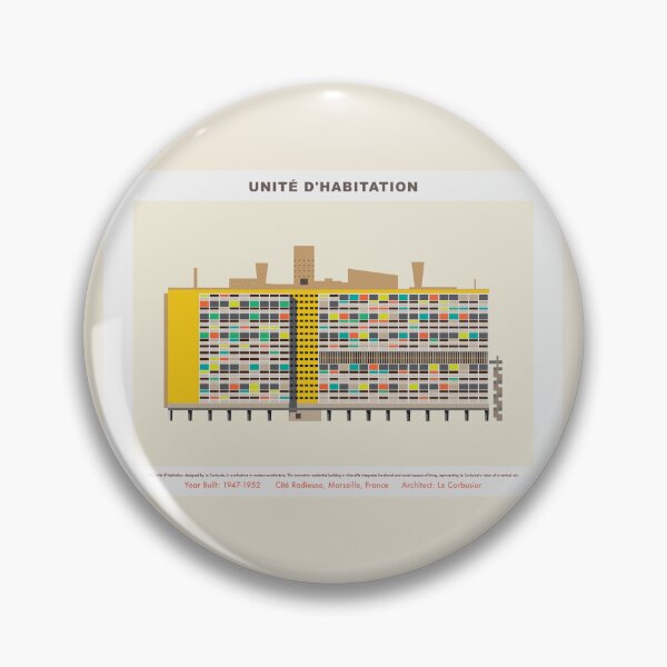Item preview, Unité d'Habitation: Modern Illustration of Le Corbusier's Visionary Urban Oasis designed and sold by Boogosh.