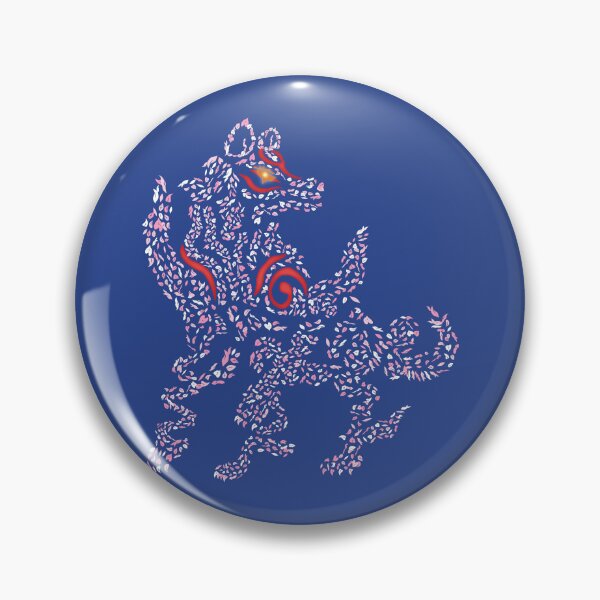 Artikelvorschau, Okami Amaterasu - Kirschblütenform [AUF BLAU] entworfen und verkauft von Daniel Bevis Design.