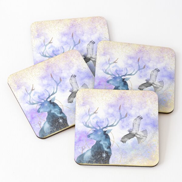 Item preview, Throne of Glass Stag & White Hawk designed and sold by Pines & Starlight.