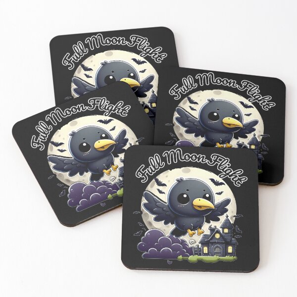 Item preview, Full Moon Flight: Kawaii Raven Halloween Adventure designed and sold by Dantin.