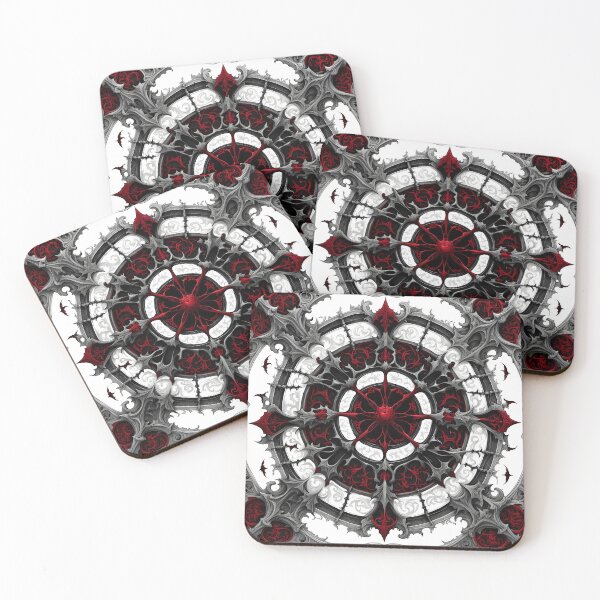 Item preview, Gothic Halloween Mandala with Bats and Thorns designed and sold by MandalasShops.
