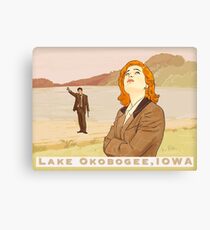 X files lake Okobogee Iowa, Scully and Mulder ( more 70 designs XFiles in my shop) Canvas Print