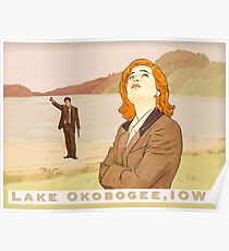 X files lake Okobogee Iowa, Scully and Mulder Poster