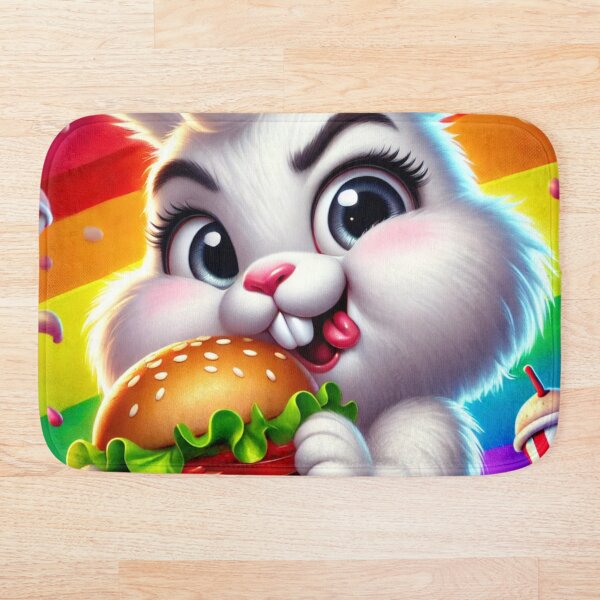 Item preview, A cheerful rabbit eats a hamburger designed and sold by Azazel77.