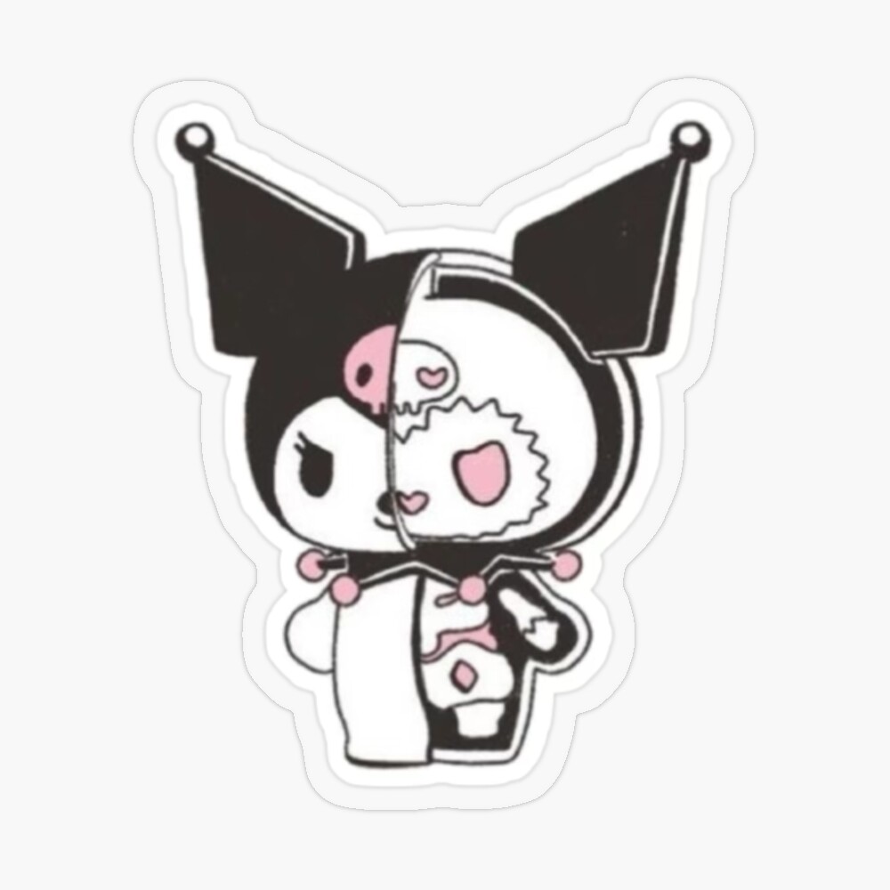 Kuromi Portrait Avec Inscription Autocollant Sticker, Max. 10 X 10 Cm