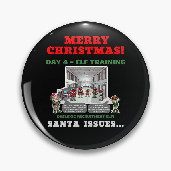 Item preview, Merry Christmas - Dyslexic Recruitment Elf Hires Satan Worshippers designed and sold by Manic Merch Designs.
