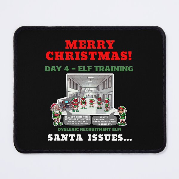 Item preview, Merry Christmas - Dyslexic Recruitment Elf Hires Satan Worshippers designed and sold by Manic Merch Designs.