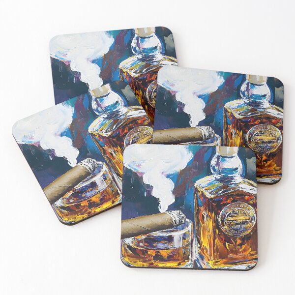 Item preview, Savor the Luxury of Whiskey and Cigar in a Swirling Dance of Colors Abstract Digital Art designed and sold by OlfactoART Studio.
