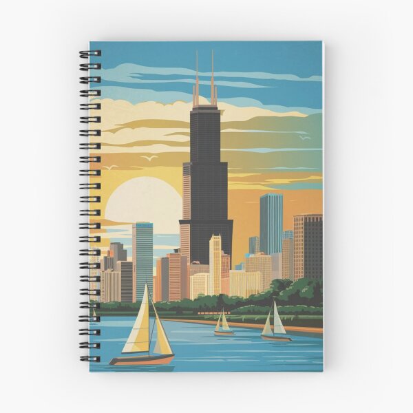 Item preview, Chicago Vintage Travel Poster designed and sold by TravelerRat.