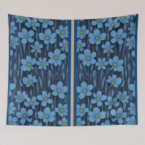 Item preview, Symmetry of Deep Blue Forget-Me-Not Flowers designed and sold by AmuraLumina.