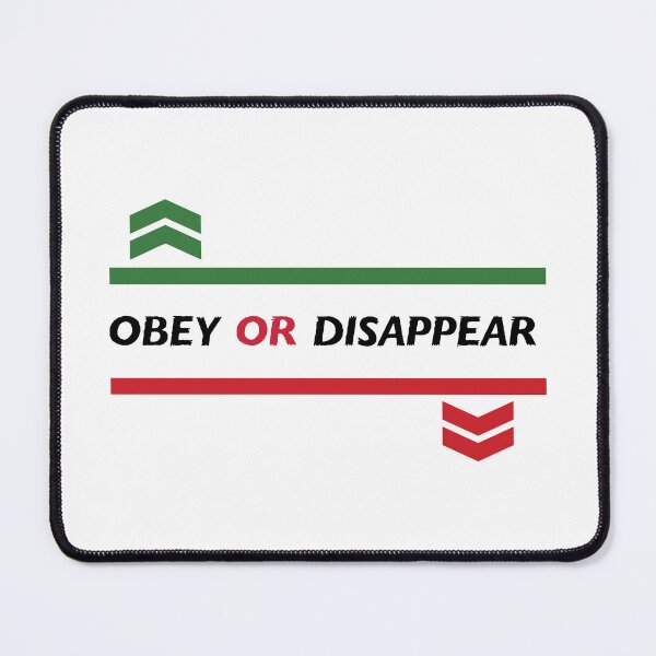 Item preview, Obey or disappear, A typography Design features a stark message.  designed and sold by HEMRO.