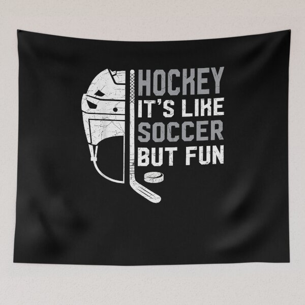 Artikelvorschau, Hockey It's Like Soccer But Fun Lustiges Hockey-Liebhaber-Sprichwort T-Shirt entworfen und verkauft von Stick It Up!!%.