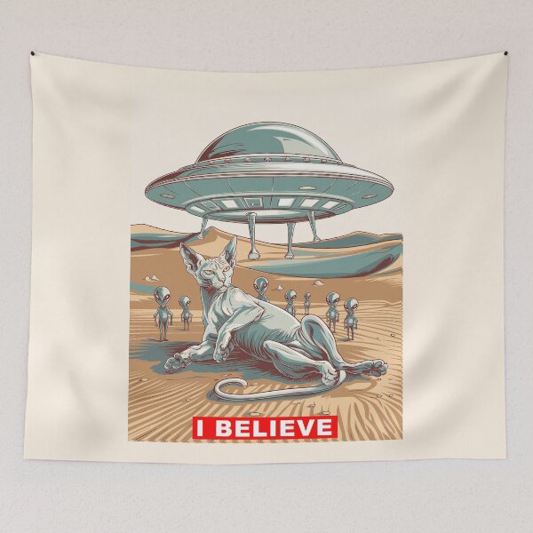 Item preview, I believe! Sphynx Cat Abduction – Perfect for Cat Lovers and UFO Fans! designed and sold by paulo silveira.
