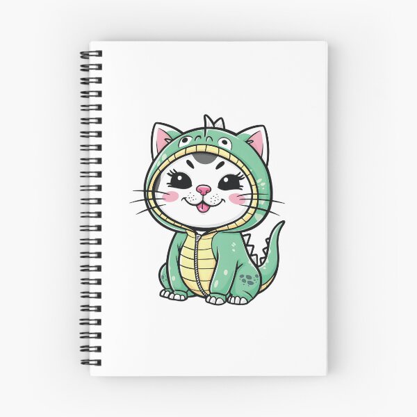 Item preview, Adorable round faced white cats with bright  disguised as a dinosaur designed and sold by Ammar Studio.