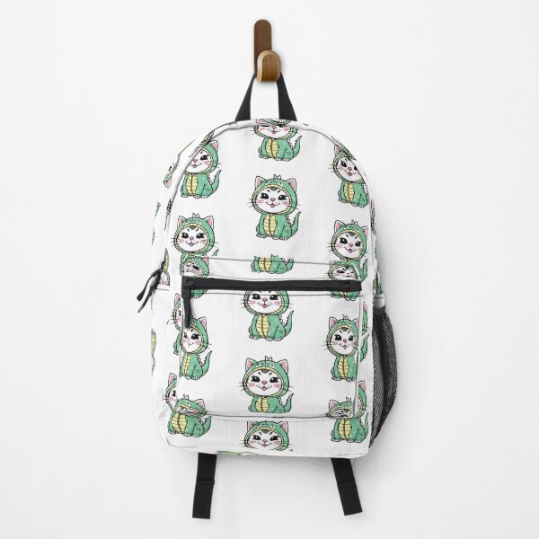 Item preview, Adorable round faced white cats with bright  disguised as a dinosaur designed and sold by Ammar Studio.