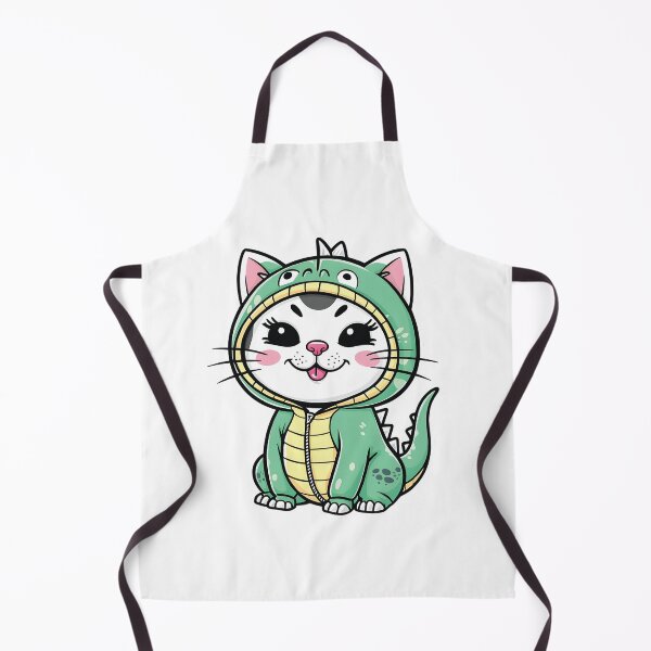 Item preview, Adorable round faced white cats with bright disguised as a dinosaur designed and sold by Ammar Studio.