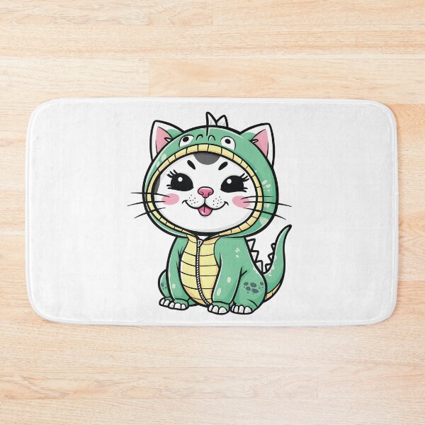 Item preview, Adorable round faced white cats with bright  disguised as a dinosaur designed and sold by Ammar Studio.