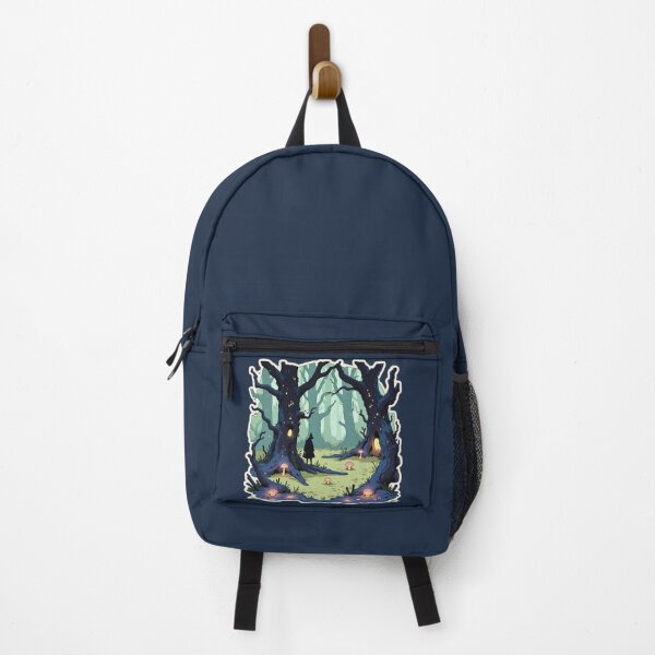 Item preview, Enchanted Forest with Glowing Mushrooms and Mysterious Figure designed and sold by Sticker-Crafts.