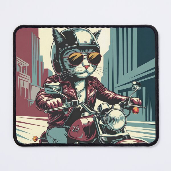 Item preview, Cat in Leather Jacket - Vintage Style Poster with Retro Touch designed and sold by Ammar Studio.