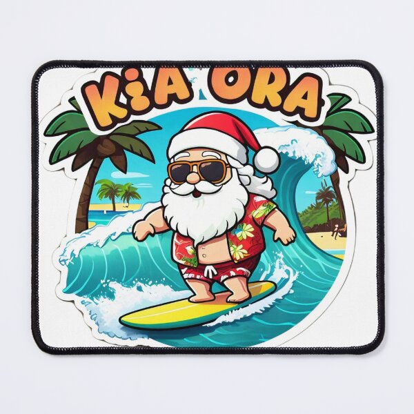 Artikelvorschau, Surfender Weihnachtsmann - Kia Ora Vibes entworfen und verkauft von Doug Healey .