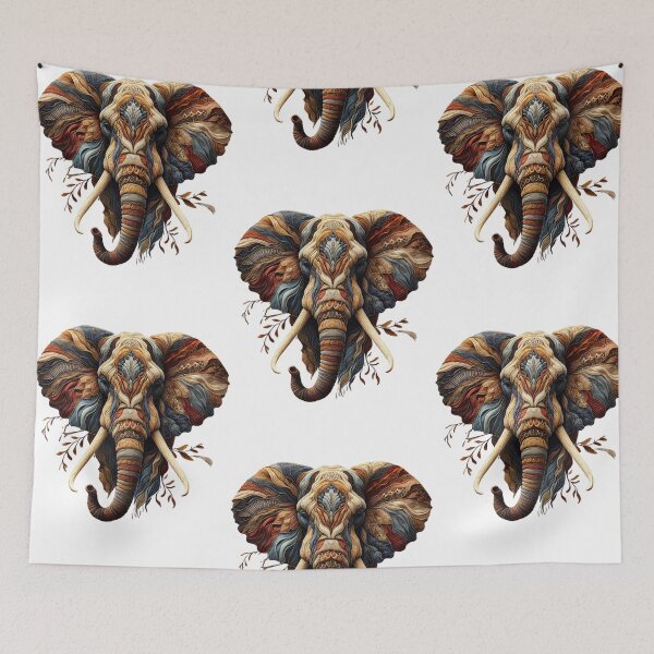 Item preview, Earth Toned Elephant Art Tee Shirt Design - Intricate Wildlife Detail designed and sold by BlankCanvasHaHa.