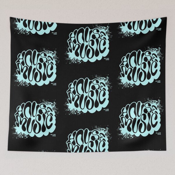 Item preview, HOUSE MUSIC  - Trippy Font Splash (Mint Green)  designed and sold by Discothreadz.