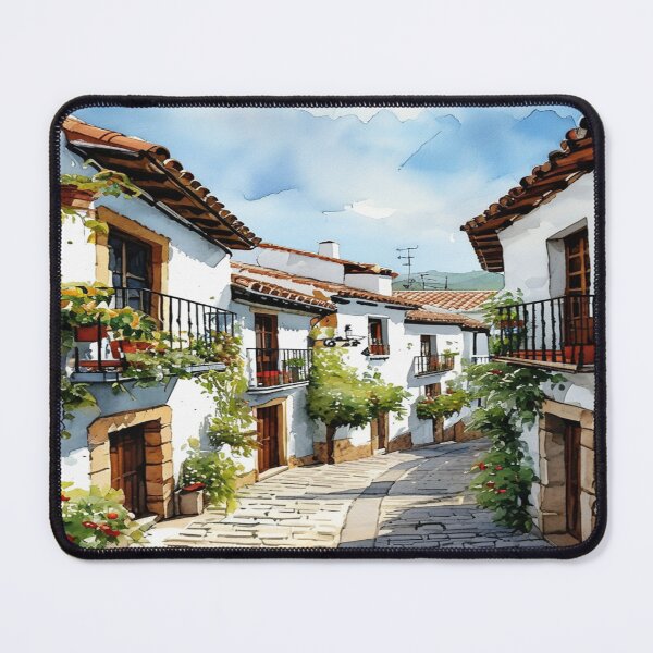 Item preview, Charming Small Historic Town Illustration – Cozy Vintage Houses Art Print & Home Decor designed and sold by PNG PAPER STUDIO.