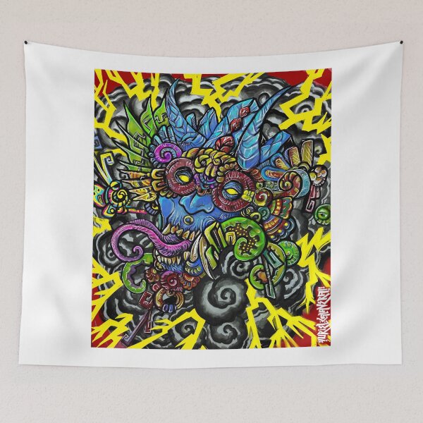 Item preview, Oni Tlaloc mask god of thunder designed and sold by UrielCalavera.