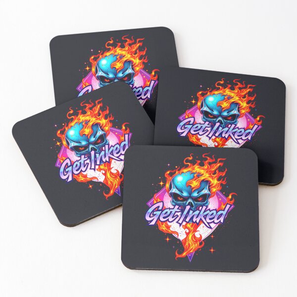 Item preview, Get Inked Cool Fire Skull Tattoo Design  designed and sold by TheArtOfPat.