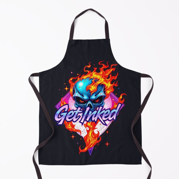 Item preview, Get Inked Cool Fire Skull Tattoo Design designed and sold by TheArtOfPat.