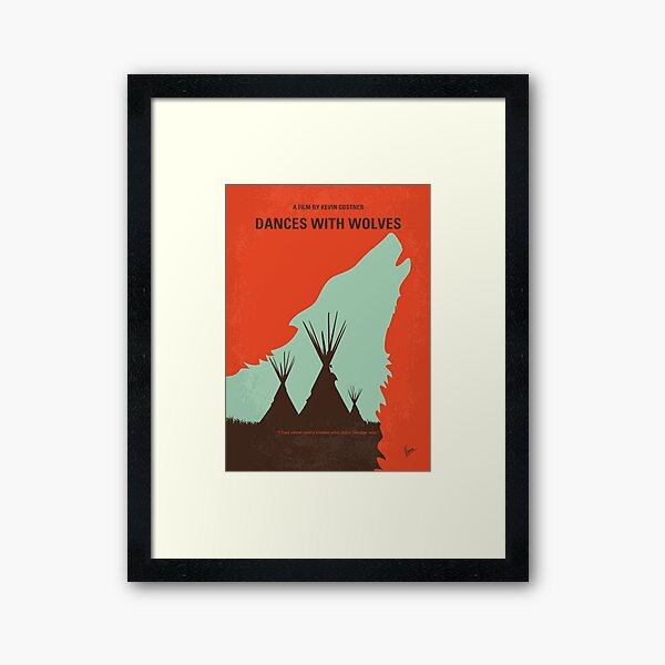 No949 My Dances with Wolves minimal movie poster Framed Art Print