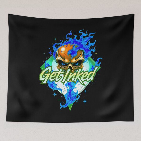 Item preview, Get Inked Cool Fire Skull Tattoo Design  designed and sold by TheArtOfPat.