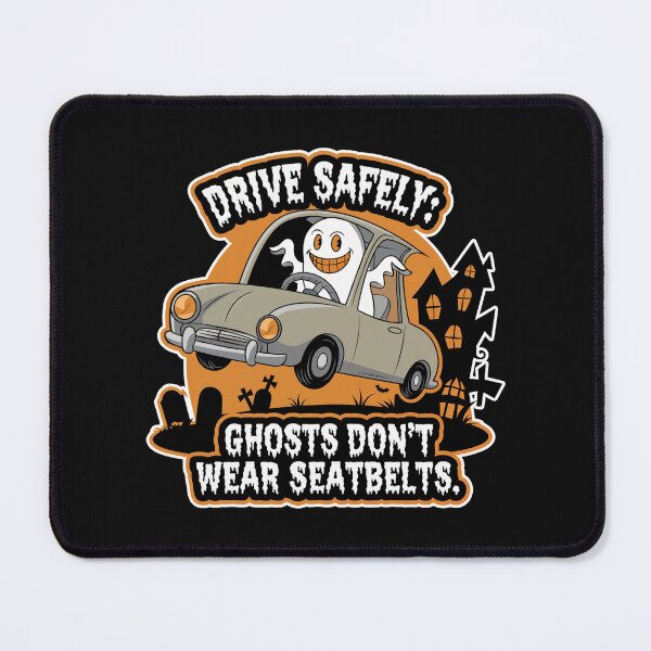Item preview, Drive Safely: Ghosts Don't Wear Seatbelts - Halloween Safety Print designed and sold by cabana.space.