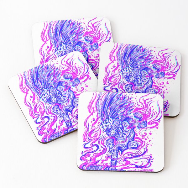 Item preview, jaguar warrior pink fire strike designed and sold by UrielCalavera.