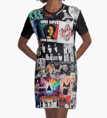 Vestido camiseta Collage de rock