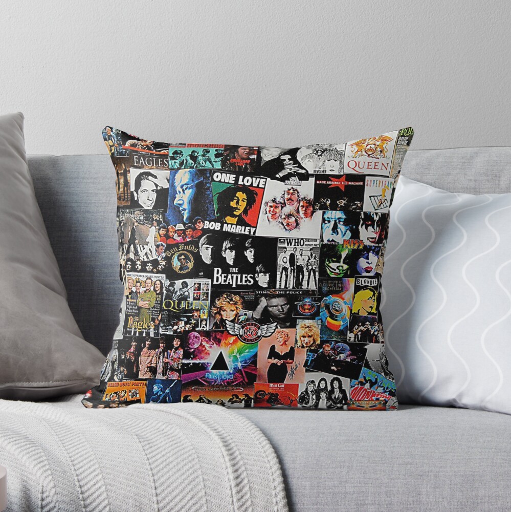 Rock Collage Throw Pillow