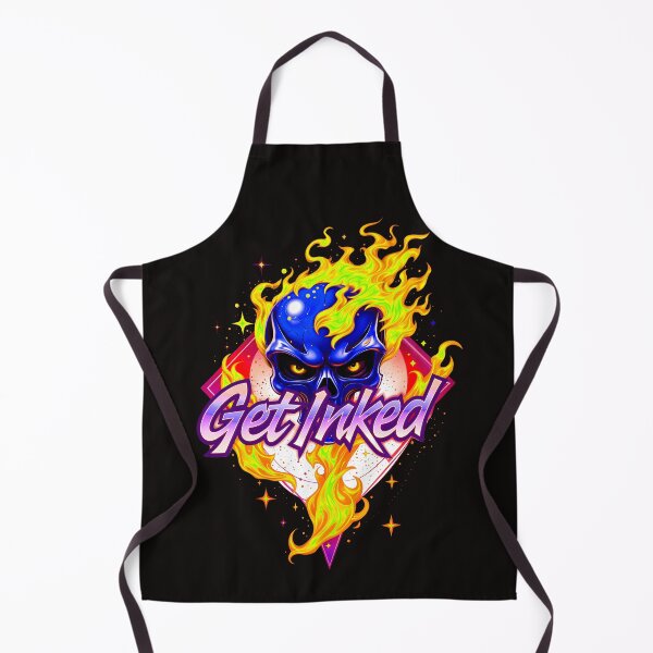 Item preview, Get Inked Cool Fire Skull Tattoo Design designed and sold by TheArtOfPat.