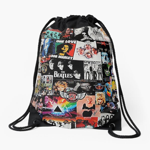 Rock Collage Drawstring Bag