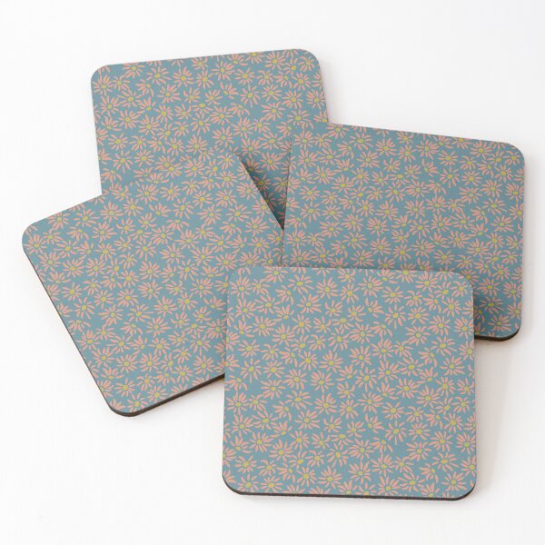 Item preview, Florette Daisy Floral Pattern - Peacock, Coral, Saffron designed and sold by Irene Estelle.
