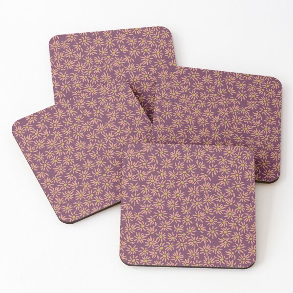 Item preview, Florette Daisy Floral Pattern - Beet, Coral, Saffron designed and sold by Irene Estelle.