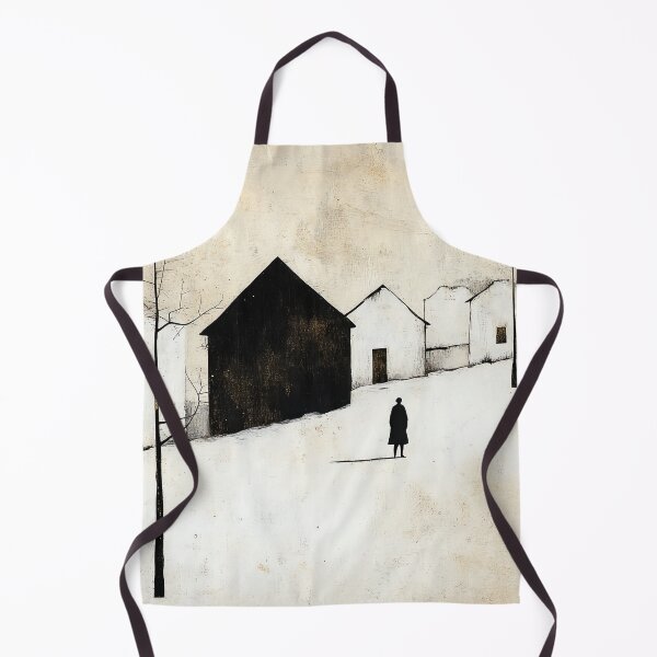 Item preview, Minimalist Village Vintage Winter Scene designed and sold by MaryFiore.