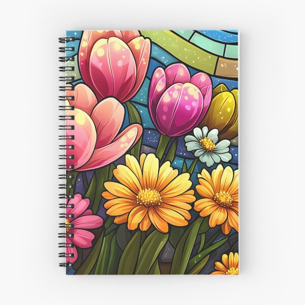 Item preview, Stained Glass of Tulips Under a Magical Night designed and sold by Cozirlax.