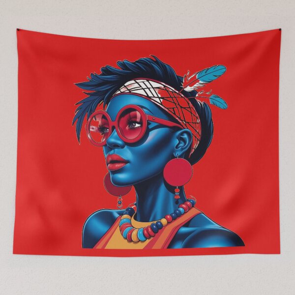 Item preview, African face women's T-shirt with high quality and beautiful finish 3D printing designed and sold by wanado.