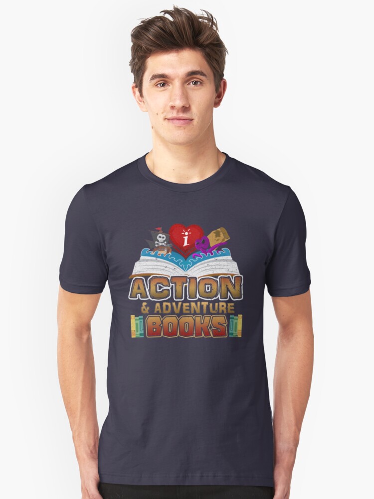 Alternate view of I Love Action & Adventure Books Slim Fit T-Shirt