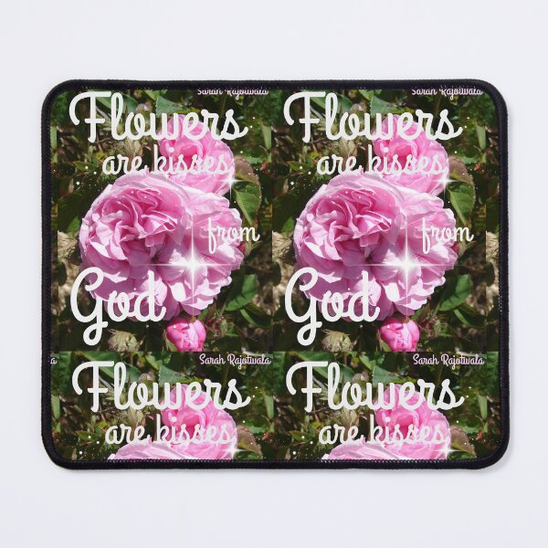 Item preview, Flowers are Kisses From God - Inspirational Quotes Pink Vintage Roses Sparkle Pattern designed and sold by Sarah  Rajkotwala.