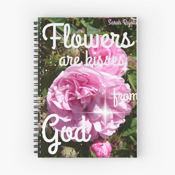 Item preview, Flowers are Kisses From God - Inspirational Quotes Pink Vintage Roses Sparkle Pattern designed and sold by Sarah Rajkotwala.