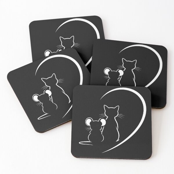Item preview, Cat and Mouse Silhouette with Heart Outline designed and sold by zofron.