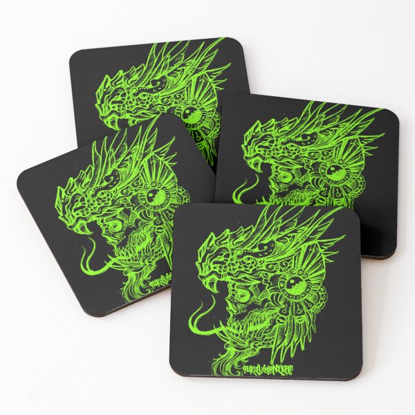 Item preview, green quetzalcoatl skull designed and sold by UrielCalavera.