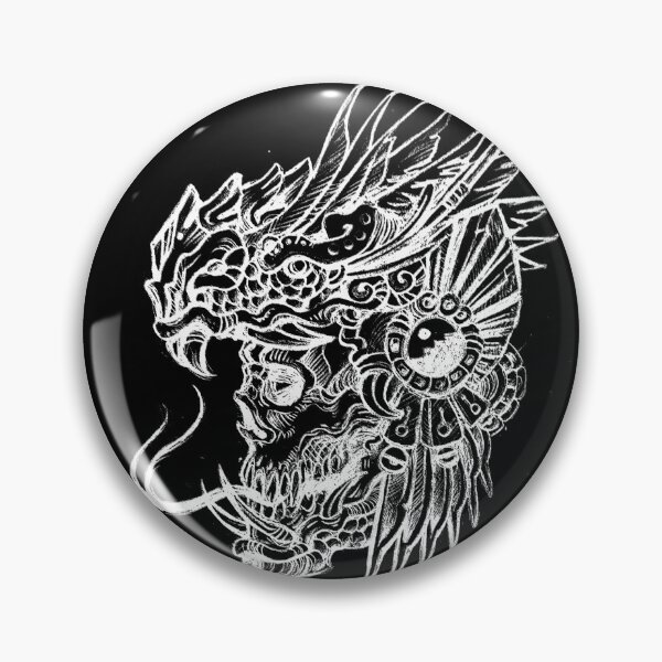 Item preview, white quetzalcoatl skull designed and sold by UrielCalavera.
