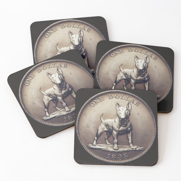 Item preview, Antique Silver Bull Terrier One-Dollar Coin designed and sold by Kenny8716.